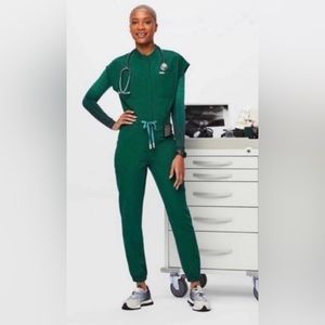 Figs*Hunter Green Rafaela - Cargo ScrubJumpsuit
